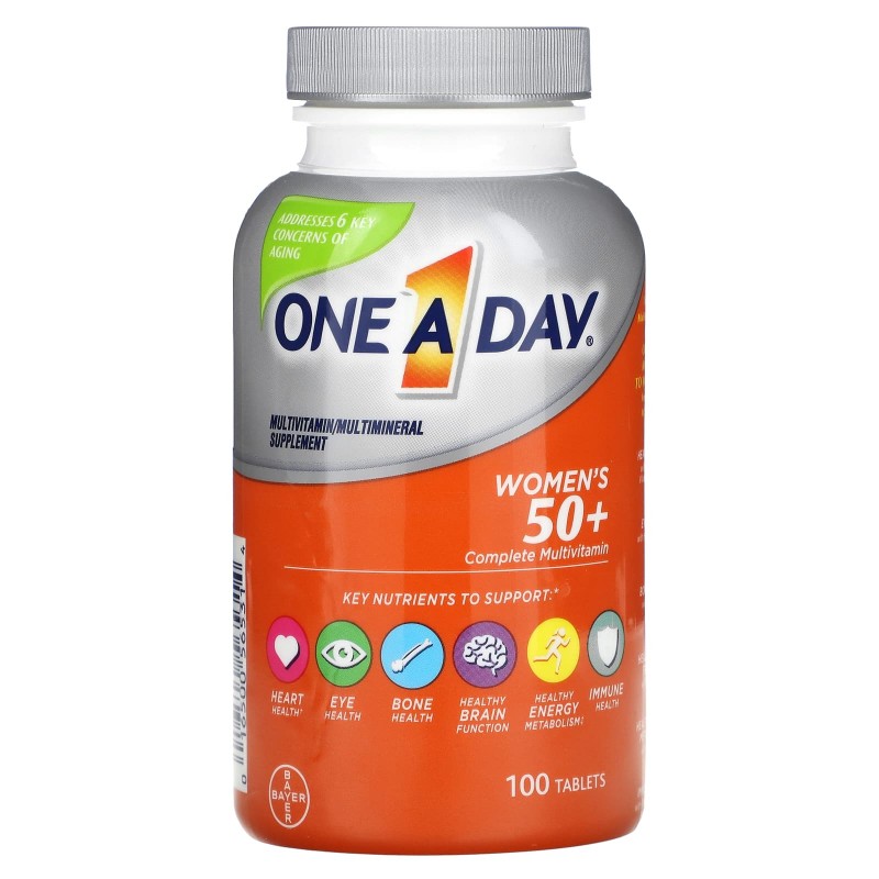 One-A-Day, Для женщин 50+, мультивитамины, польза для здоровья, 100 таблеток