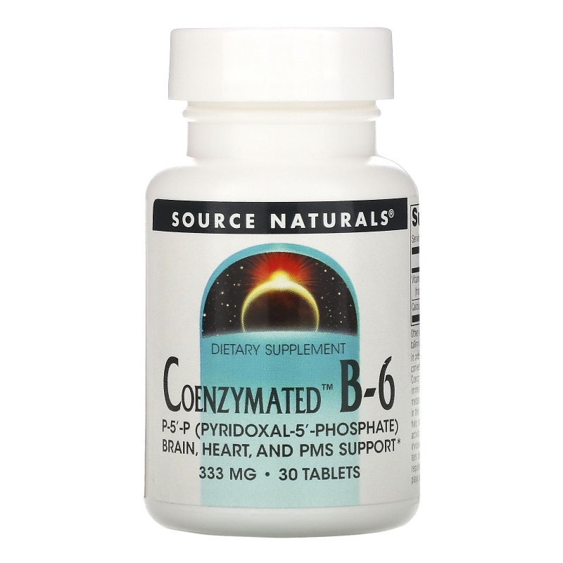 Source Naturals, Коферментный B-6, 300 мг, 30 таблеток