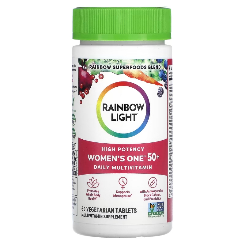 Rainbow Light, Women's One 50+, Daily Multivitamin, High Potency , 60 Vegetarian Tablets