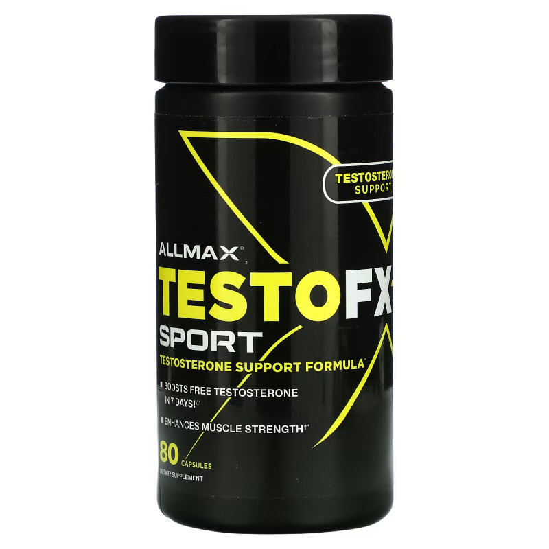 ALLMAX, TestoFX Sport, формула для поддержки тестостерона, 80 капсул