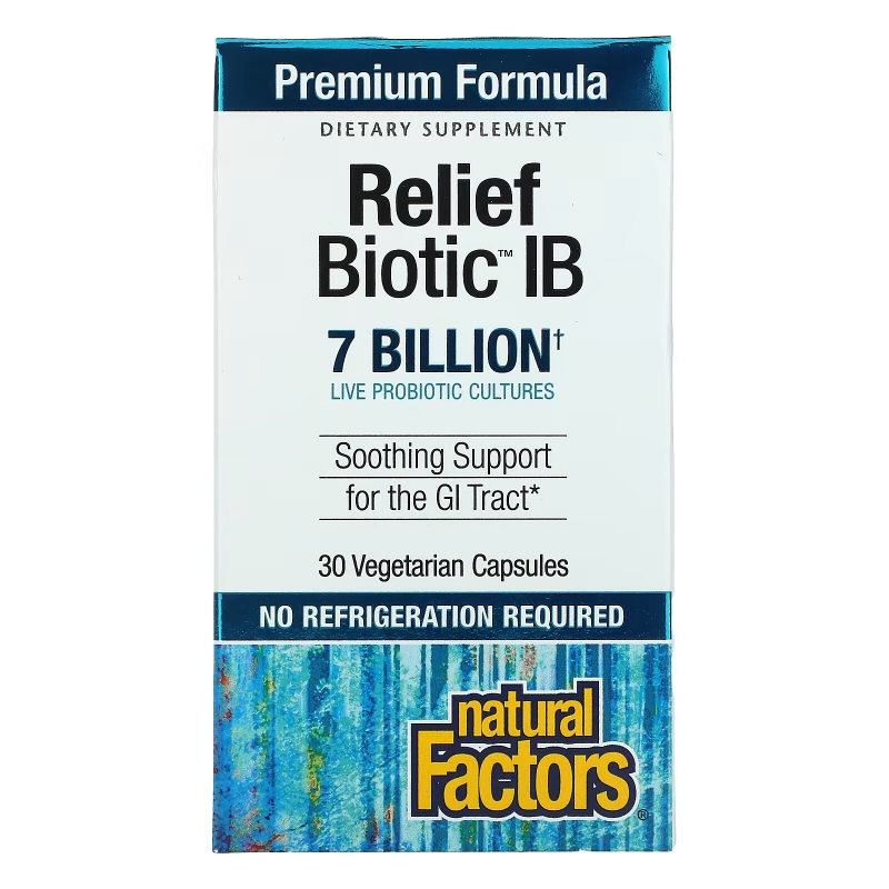 Natural Factors, ReliefBiotic IB, 7 Billion, 30 Vegetarian Capsules