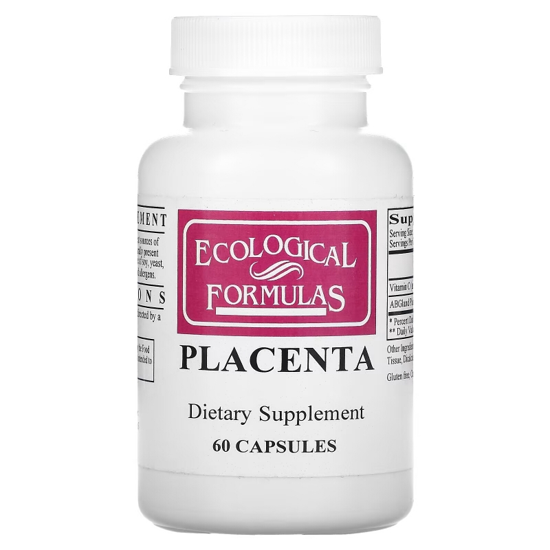 Cardiovascular Research Ltd. Ecological Formulas Placenta (Lyophilized) 60 Capsules