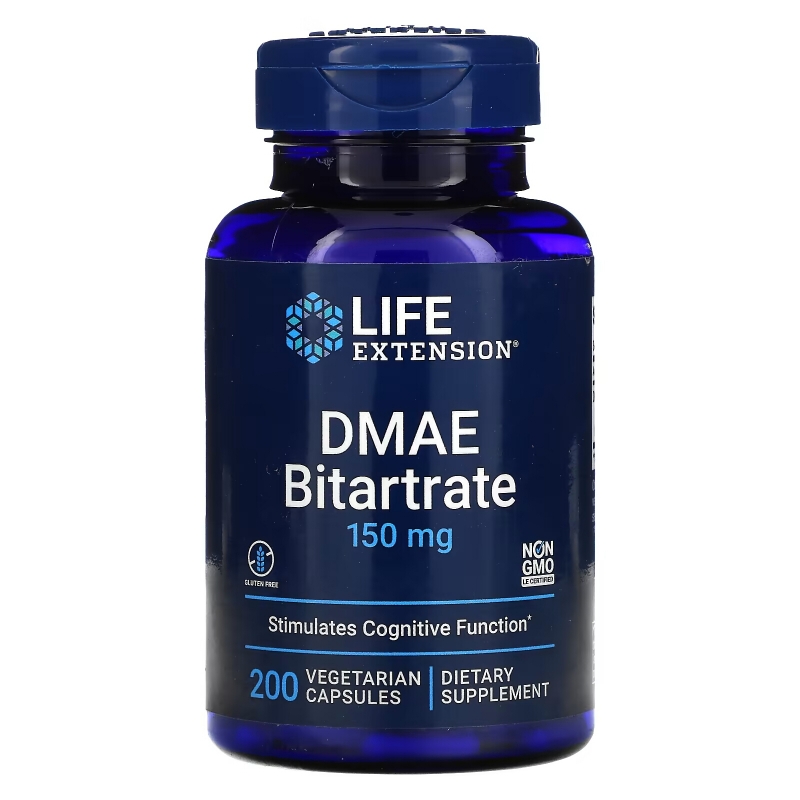 Life Extension DMAE Bitartrate 150 mg 200 Veggie Caps