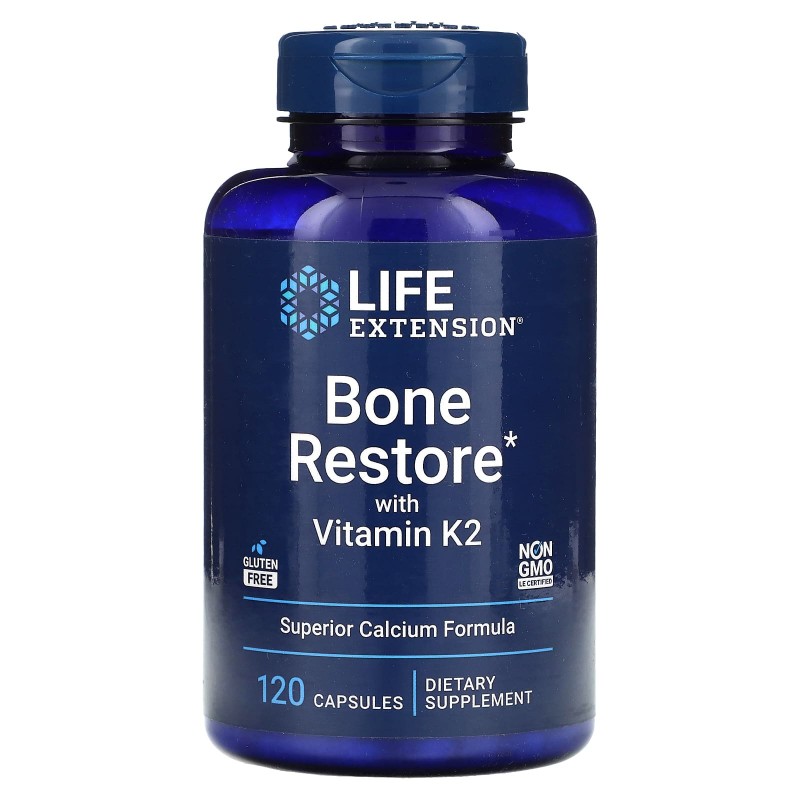 Life Extension Bone Restore с витамином K2 120 капсул