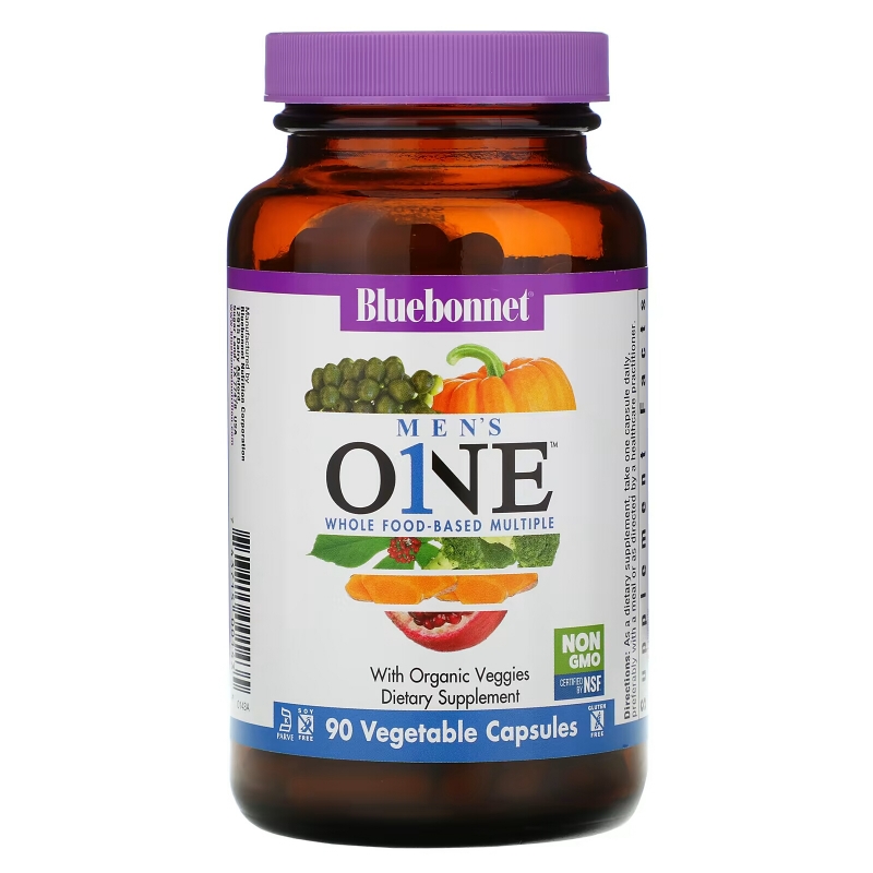 Bluebonnet Nutrition, Men's ONE, Whole Food-Based Multiple, 90 Vegetable Capsules