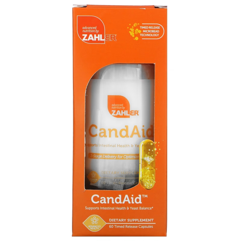 Zahler, CandAid, Supports Intestinal Health & Yeast Balance, 60 Timed Release Capsules